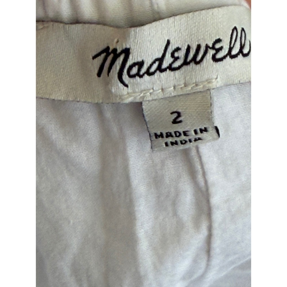 Madewell Cutout back Empire Midi Dress White Cotton Eyelet Square Neck Pockets - Picture 11 of 13